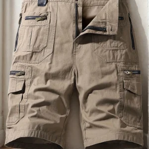 Men's Multi-Pocket Cotton Cargo Shorts