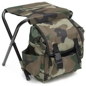 2 in 1 Portable Outdoor Backpack Folding Camping Stool and Cooler