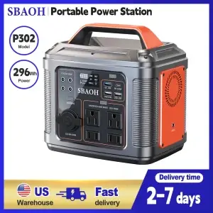 Portable Power Station, 300W / 110V AC Outlets/DC Ports